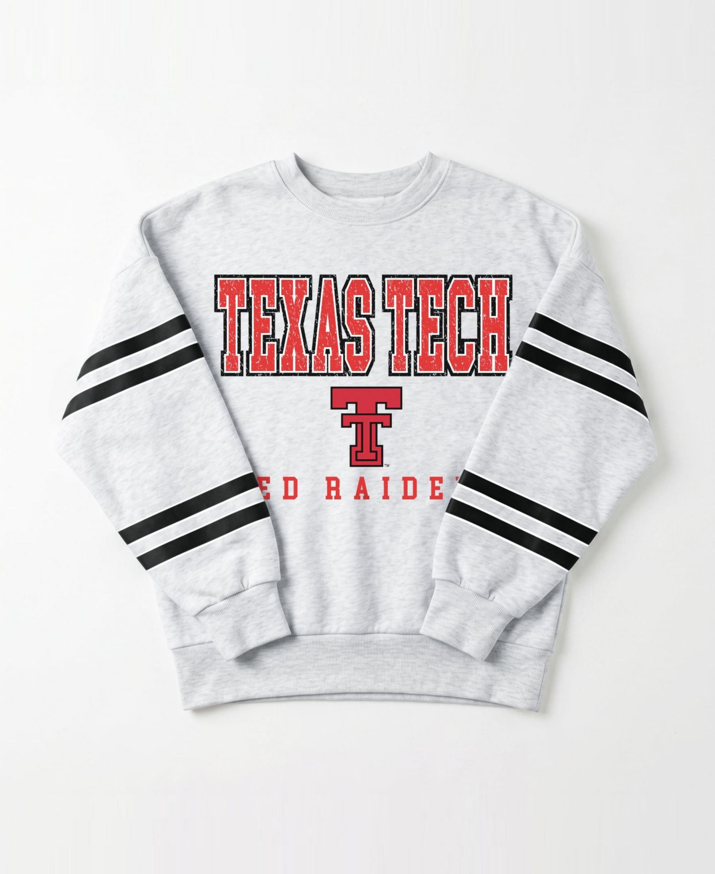 Женская толстовка Gameday Couture Ash Texas Tech Red Raiders Stadium Stripes Oversized Fleece — фото 6