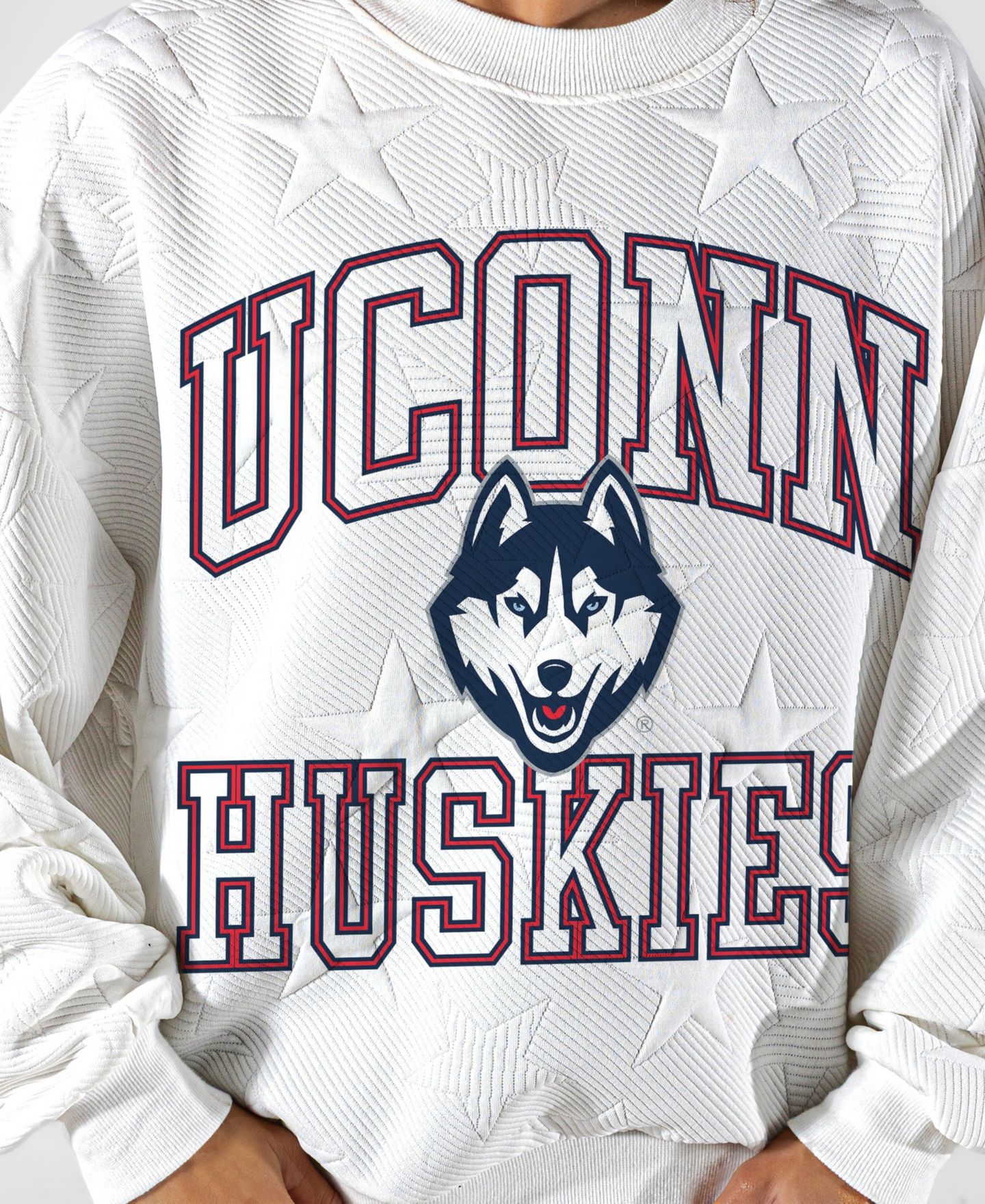Женская толстовка Gameday Couture White UConn Huskies Big Play Energy Tonal Star Embossed — фото 5