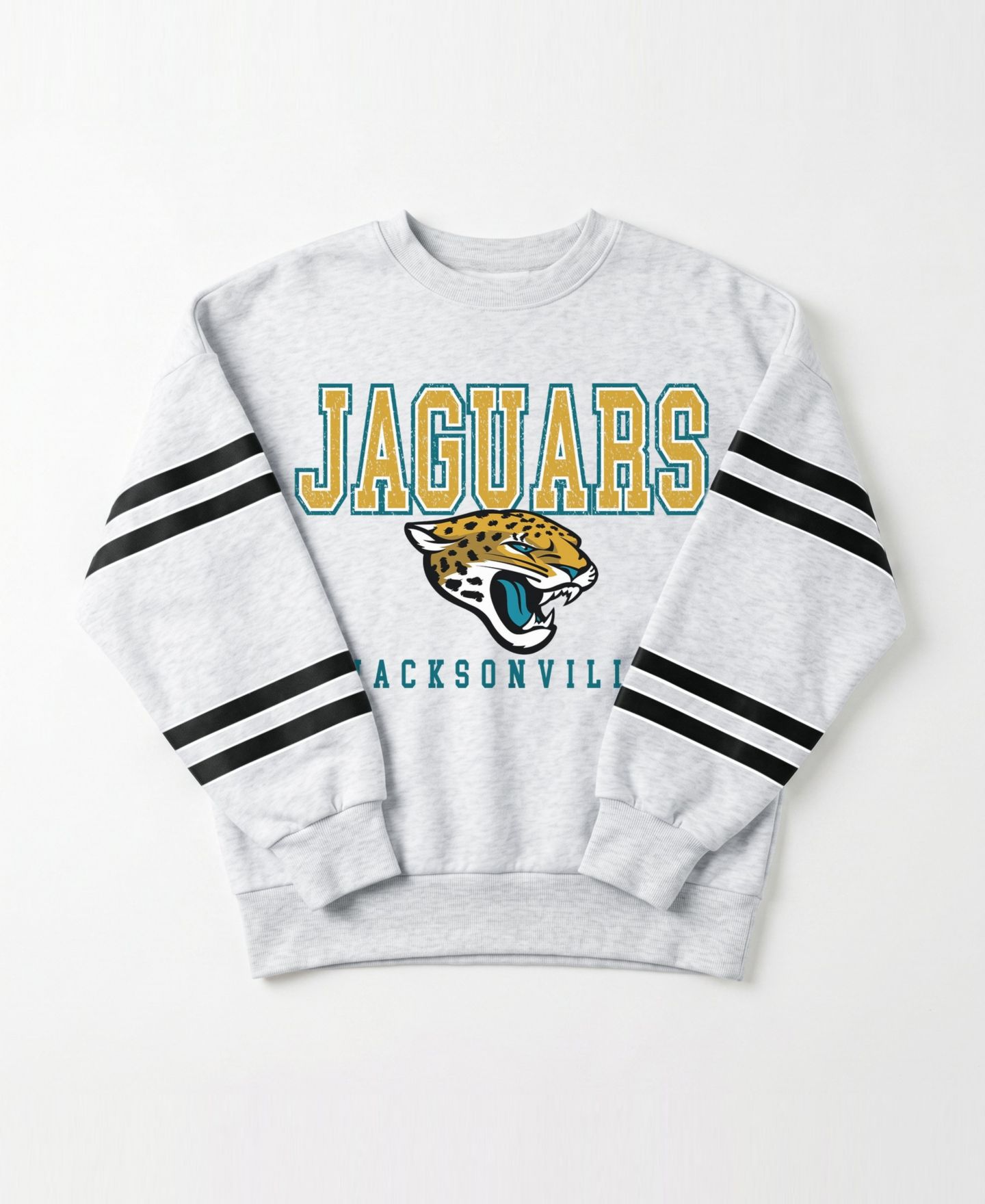 Женская толстовка Gameday Couture Ash Jacksonville Jaguars Stadium Stripes Oversized Fleece — фото 6