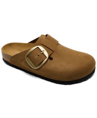 Women's Boston Big Buckle Nubuck Leather Clogs from Finish Line