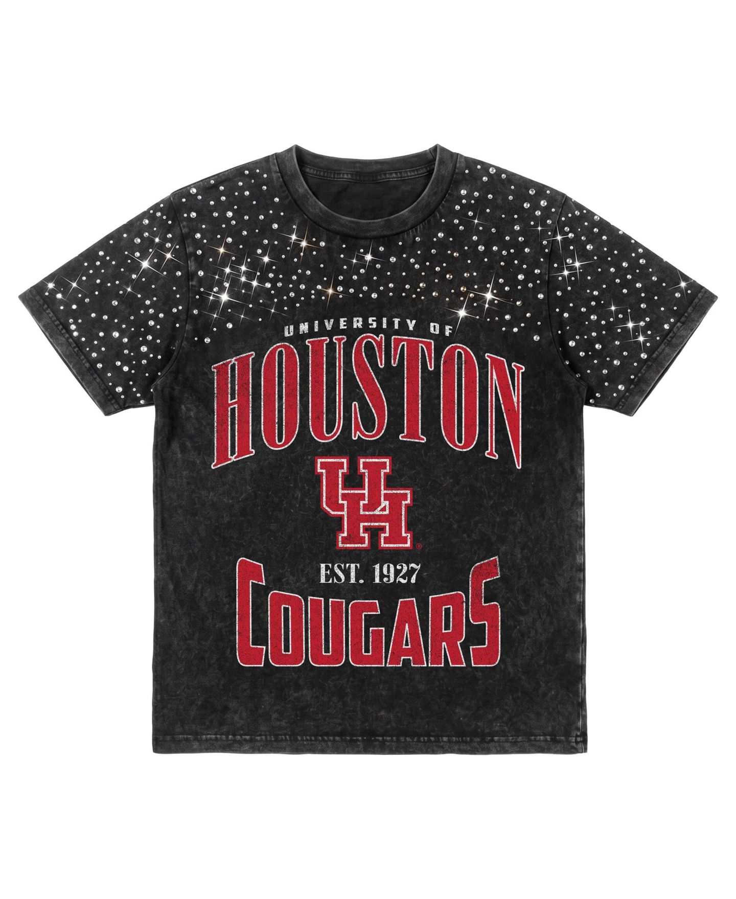 Женская футболка Gameday Couture Black Houston Cougars In the Zone Washed Micro Rhinestone — фото 6