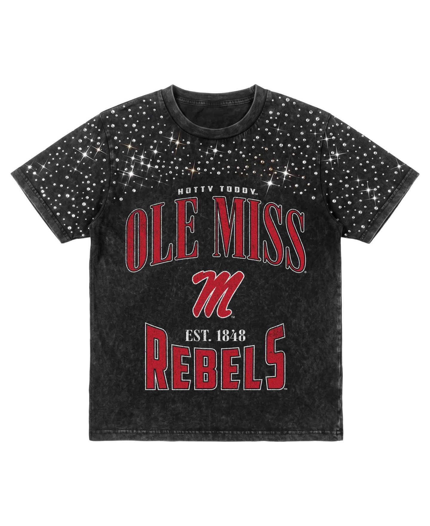 Женская футболка Gameday Couture Black Ole Miss Rebels In the Zone Washed Micro Rhinestone — фото 6