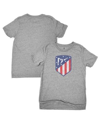 Big Boys' and Girls' Heather Gray Atletico de Madrid Color Badge T-Shirt