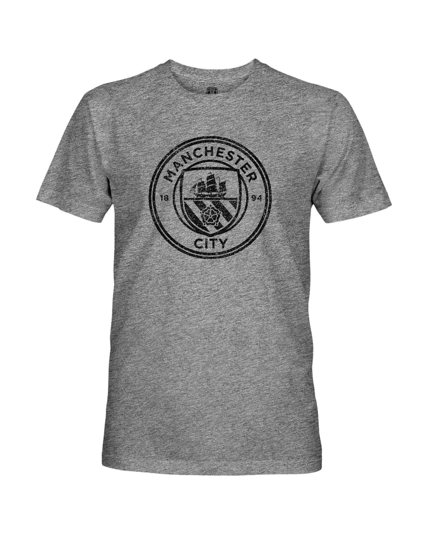 Мужская футболка 1863FC Heather Gray Manchester City Mono Badge Retro Tri-Blend — фото 2