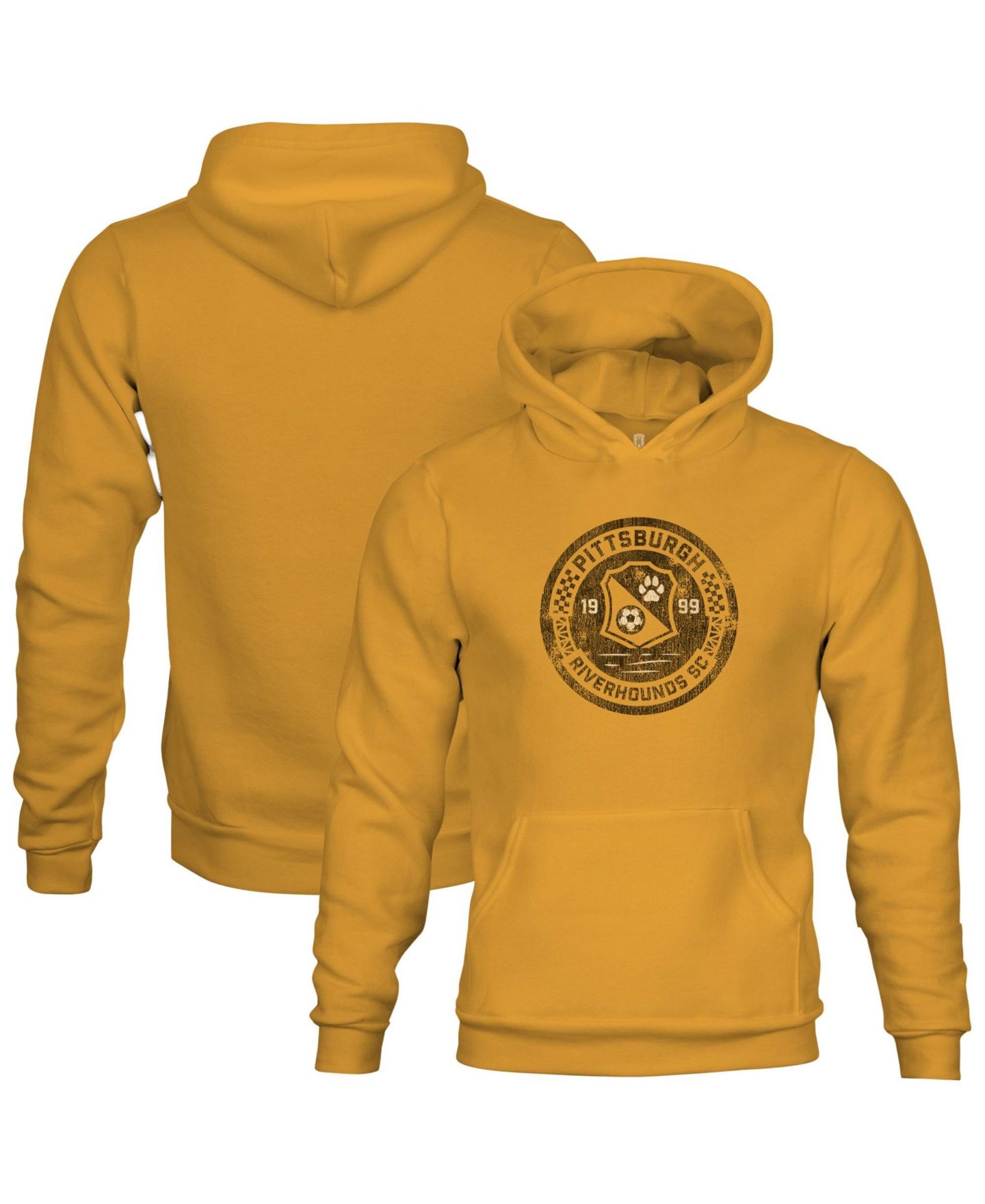 Детское худи 1863FC Gold Pittsburgh Riverhounds SC Color Badge Fleece Pullover — фото 1