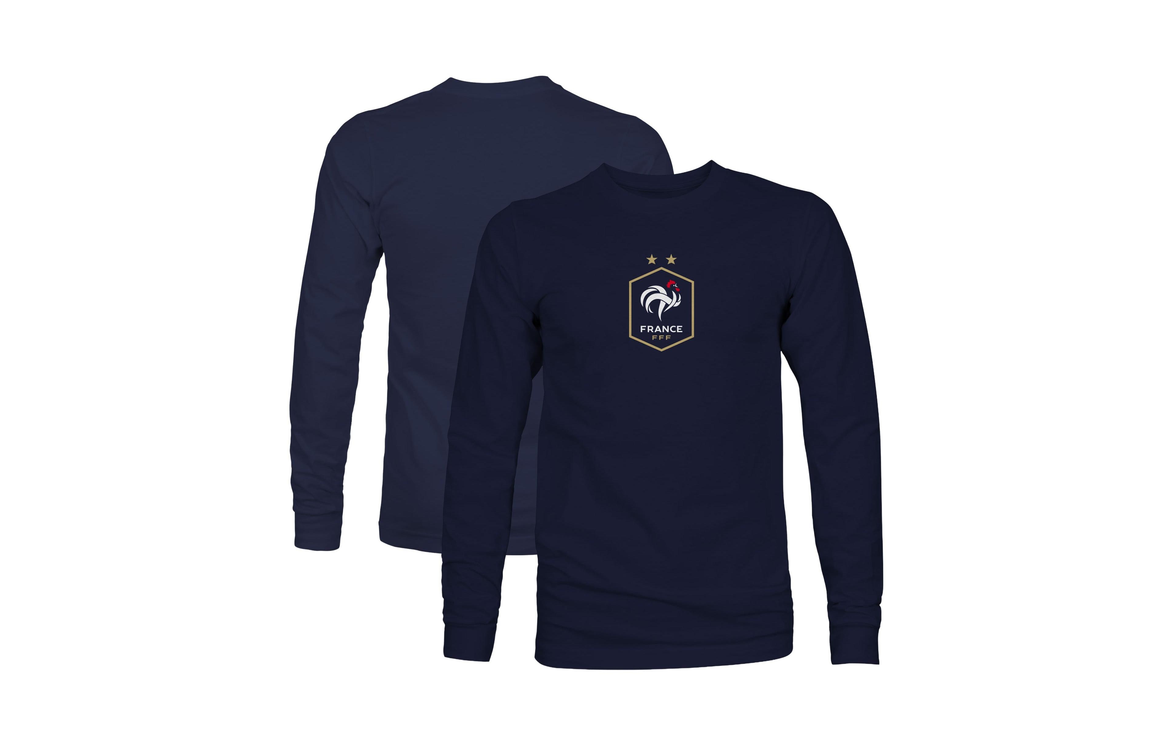1863FC Men's Navy France National Team Color Badge Long-Sleeve T-Shirt