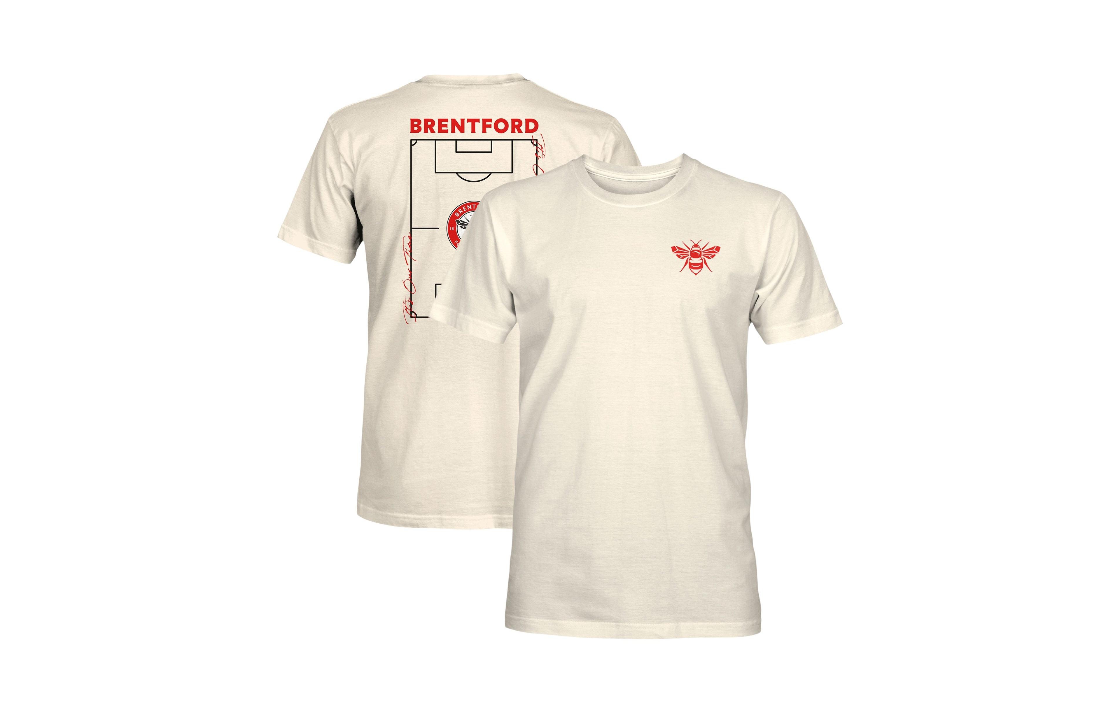 1863FC Men's Cream Brentford Fc Own the Pitch Heavyweight T-Shirt