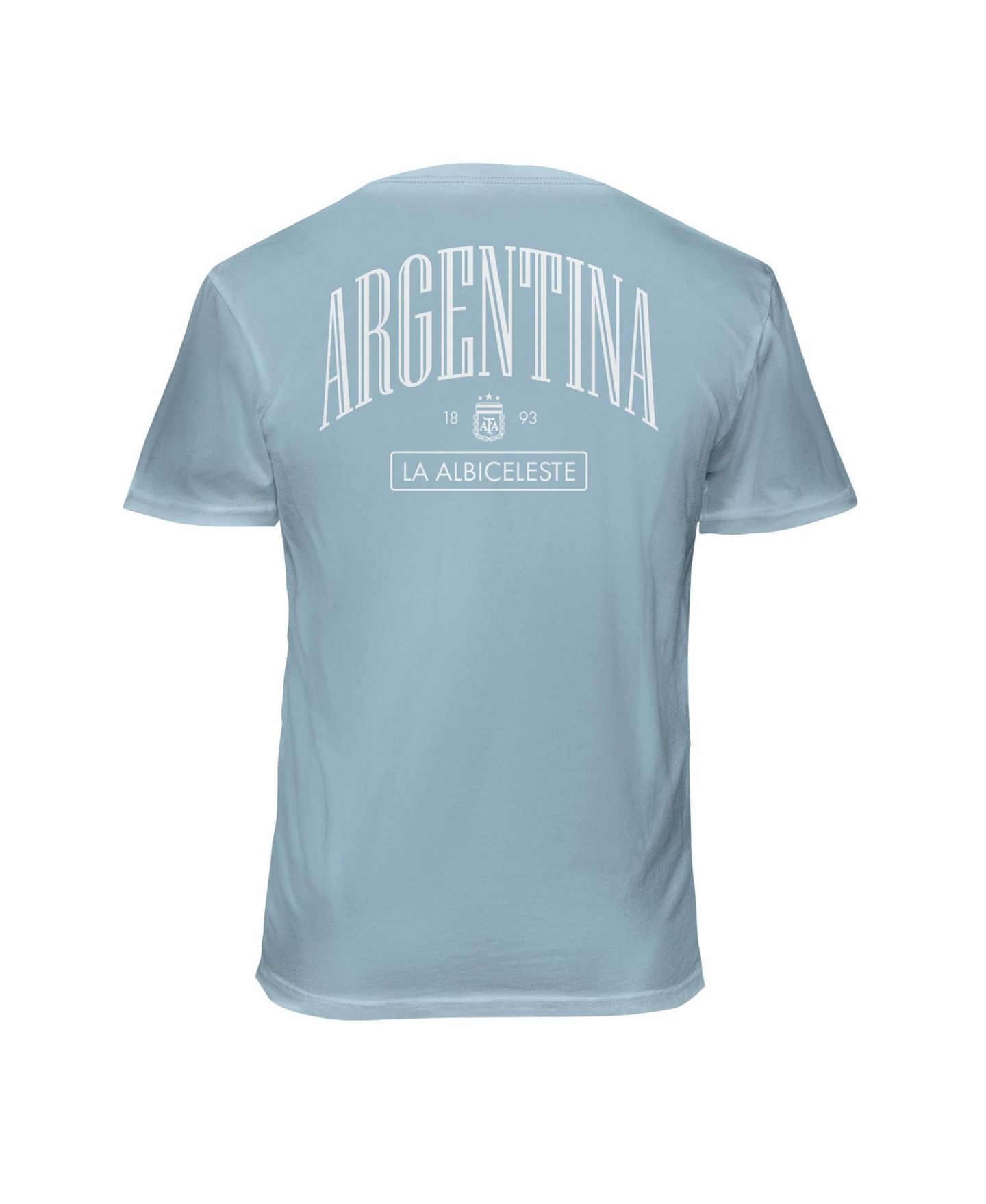 Мужская футболка 1863FC Light Blue Argentina National Team Back Wordmark Soft Wash — фото 3
