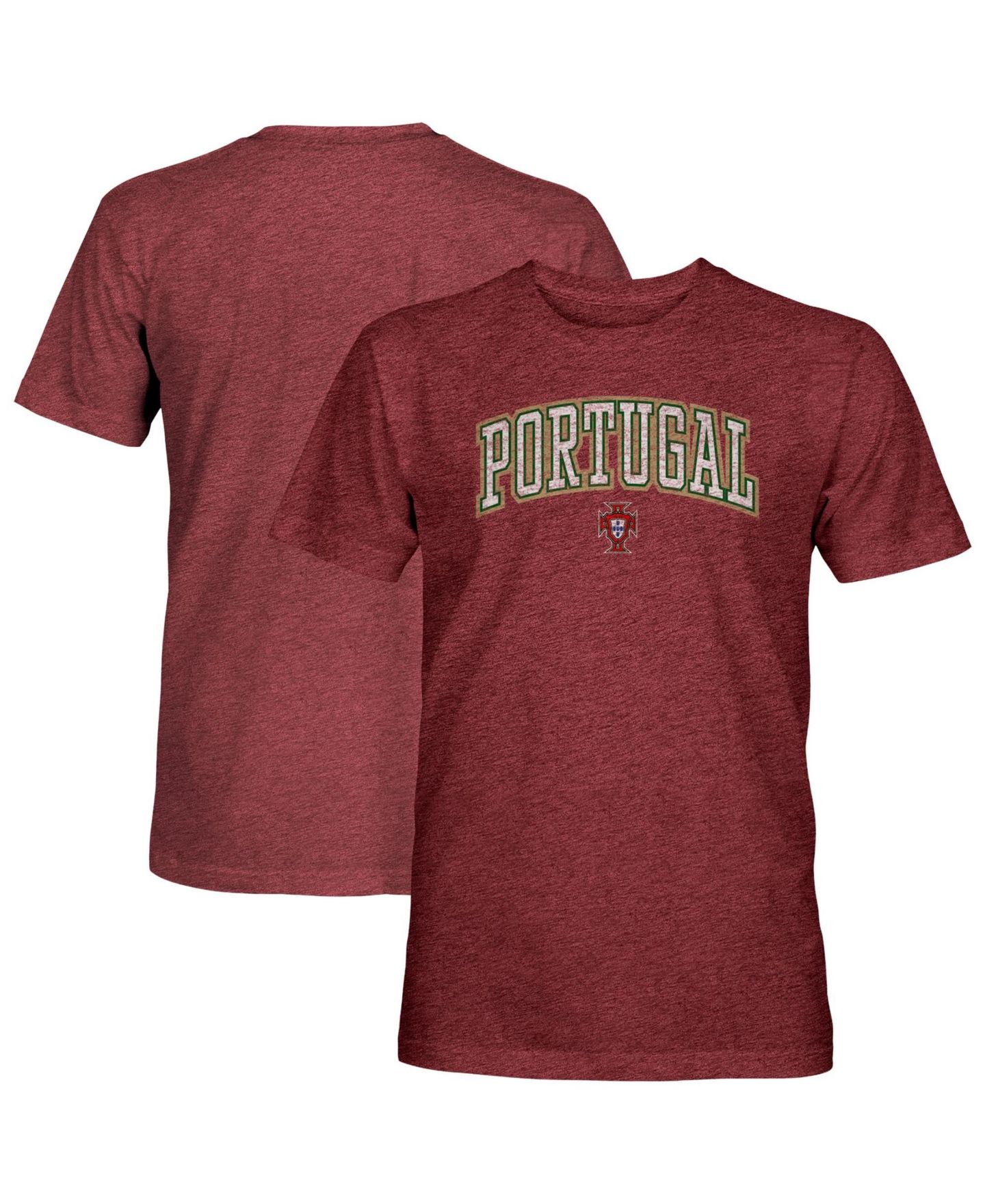 Мужская футболка 1863FC Maroon Portugal National Team Athletic Wordmark Date Vintage Tri-Blend — фото 1