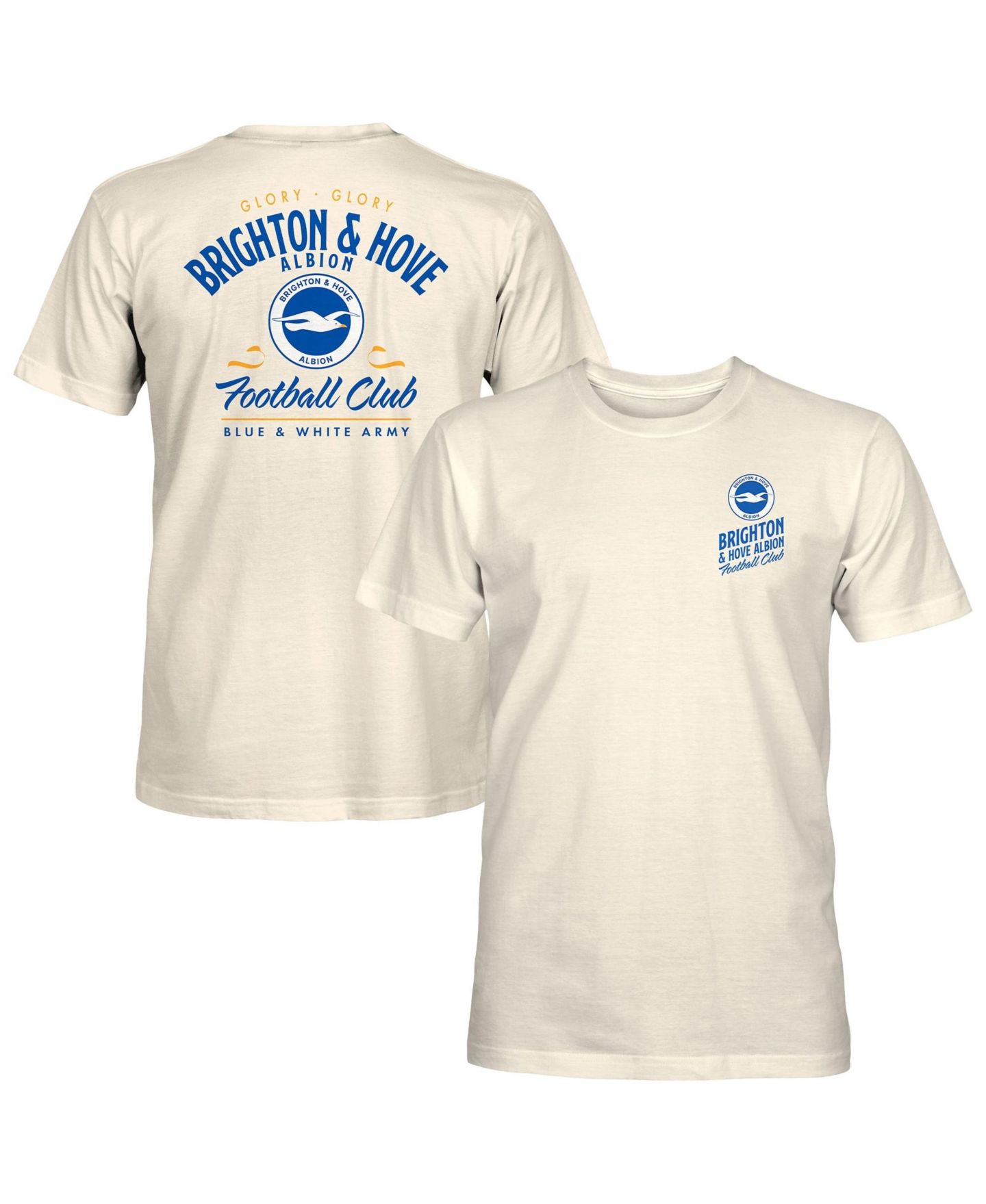 Мужская футболка 1863FC Cream Brighton and Hove Albion Let's Go Team — фото 1