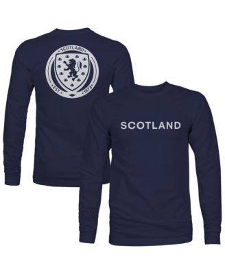 Men's Navy Scotland National Team Mono Badge Wordmark Long-Sleeve T-Shirt