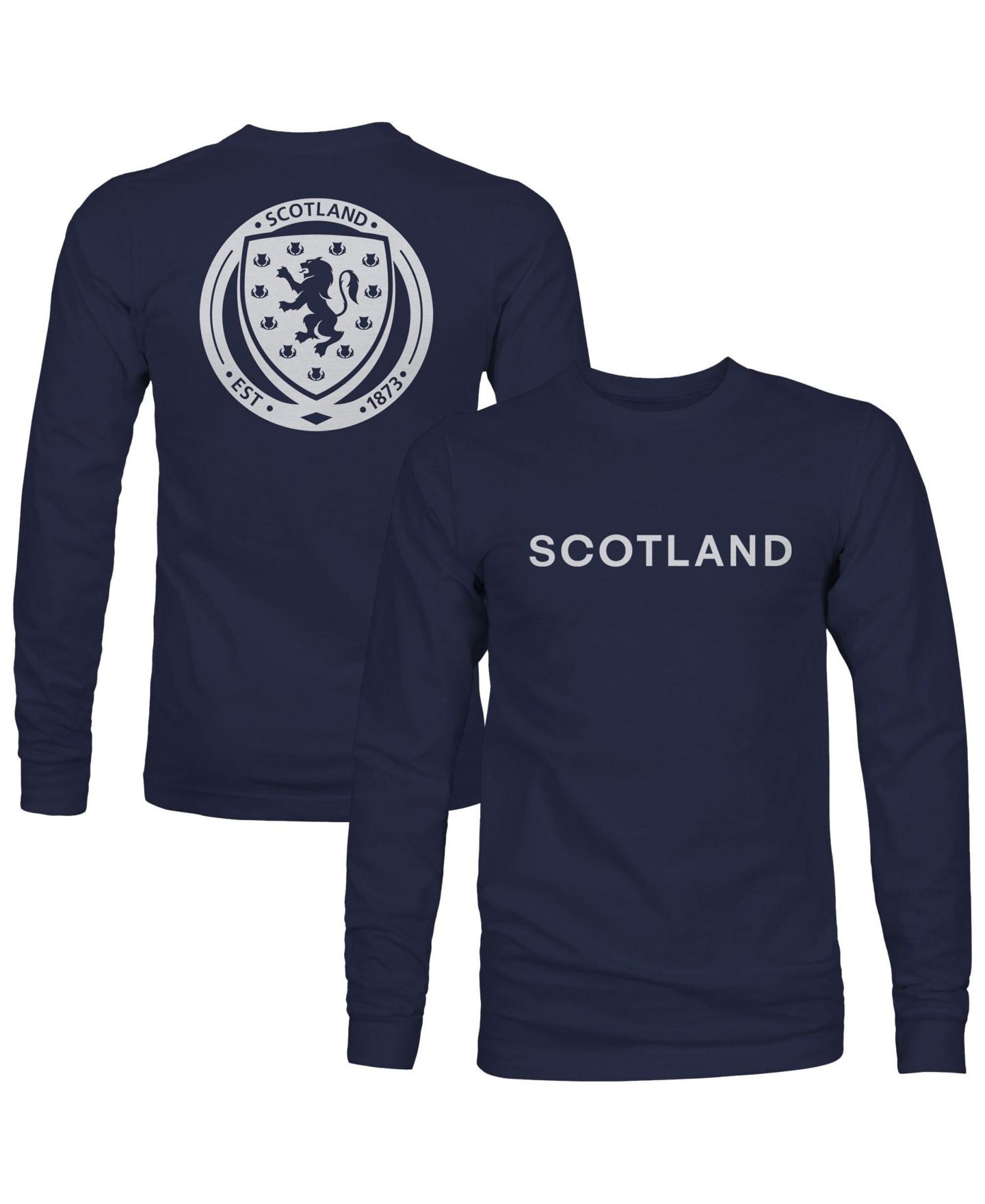 Мужская футболка 1863FC Navy Scotland National Team Mono Badge Wordmark Long-Sleeve — фото 1