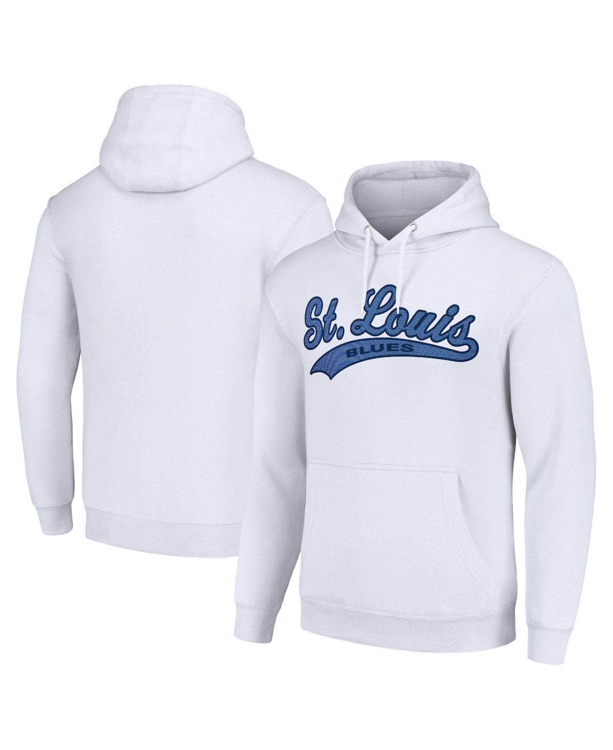 Starter Men's White St. Louis Blues Tailsweep Fleece Tri-Blend Pullover Hoodie - White