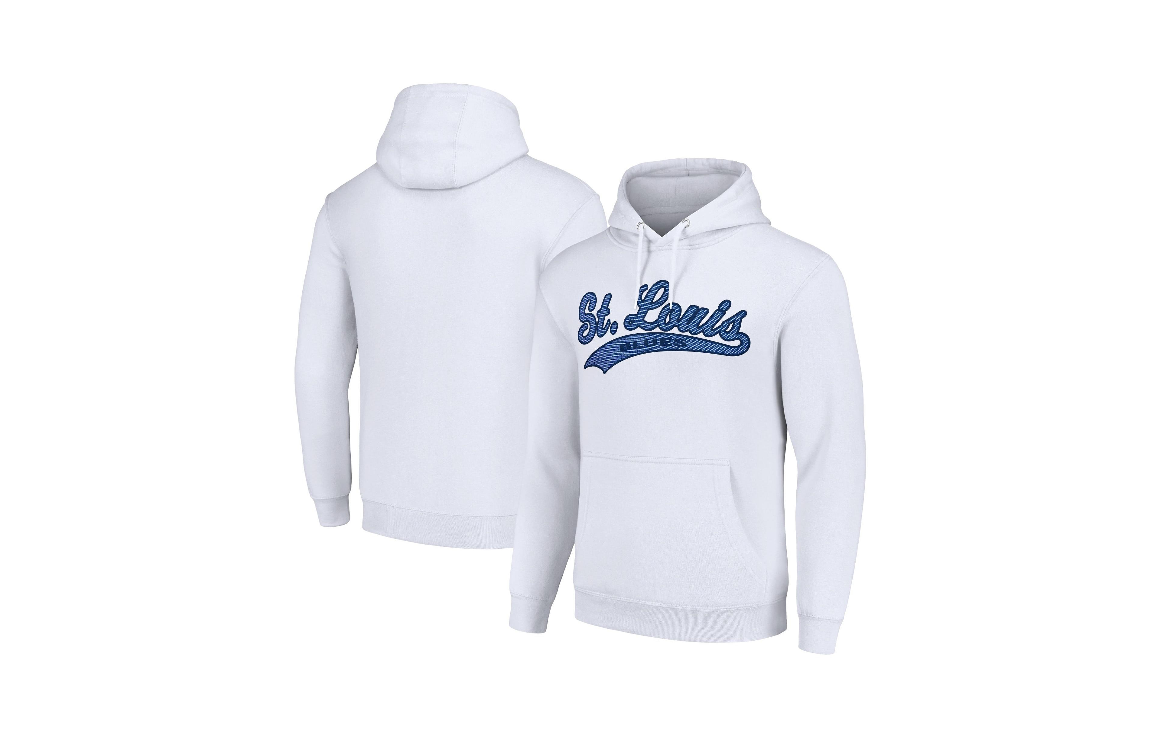 Starter Men's White St. Louis Blues Tailsweep Fleece Tri-Blend Pullover Hoodie