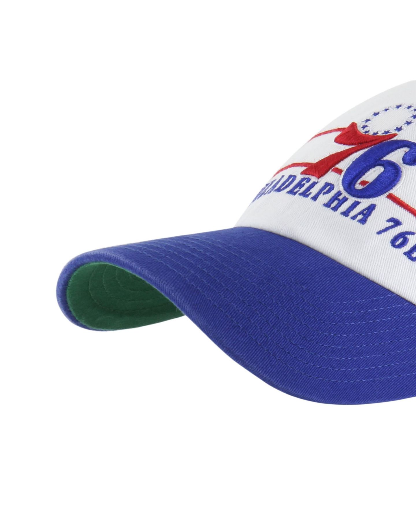 Мужская кепка '47 Brand White Philadelphia 76ers Double Header Clean Up Adjustable Hat — фото 4