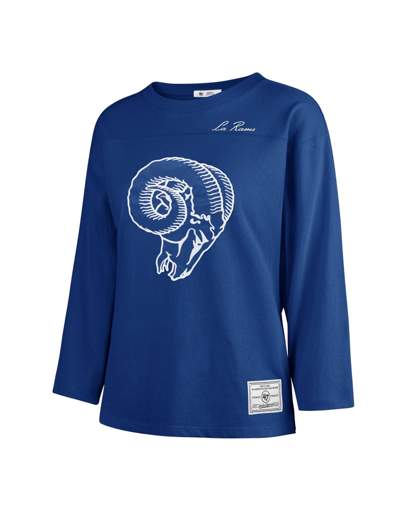 Женская футболка '47 Brand Royal Los Angeles Rams Game Nod Timeless Long-Sleeve — фото 2