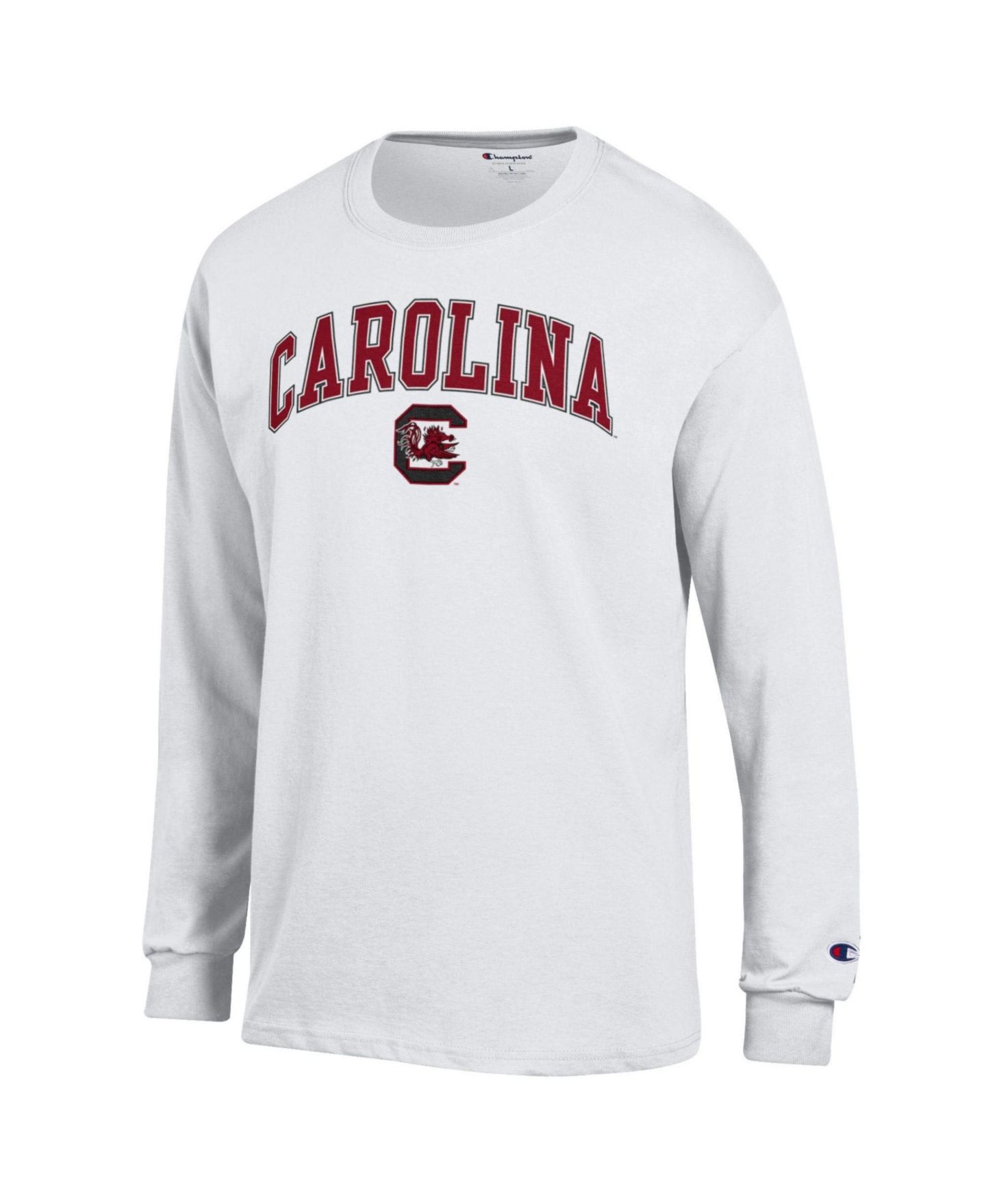 Мужская футболка Champion White South Carolina Gamecocks Arch Over Logo Long-Sleeve — фото 2