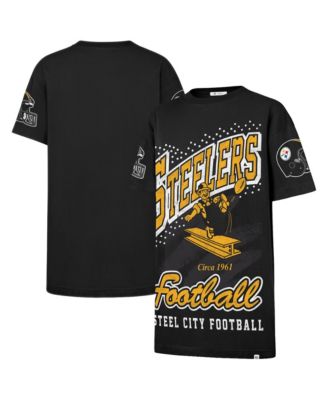 Women's Black Pittsburgh Steelers Oversized Gemstone Swash T-Shirt Dress