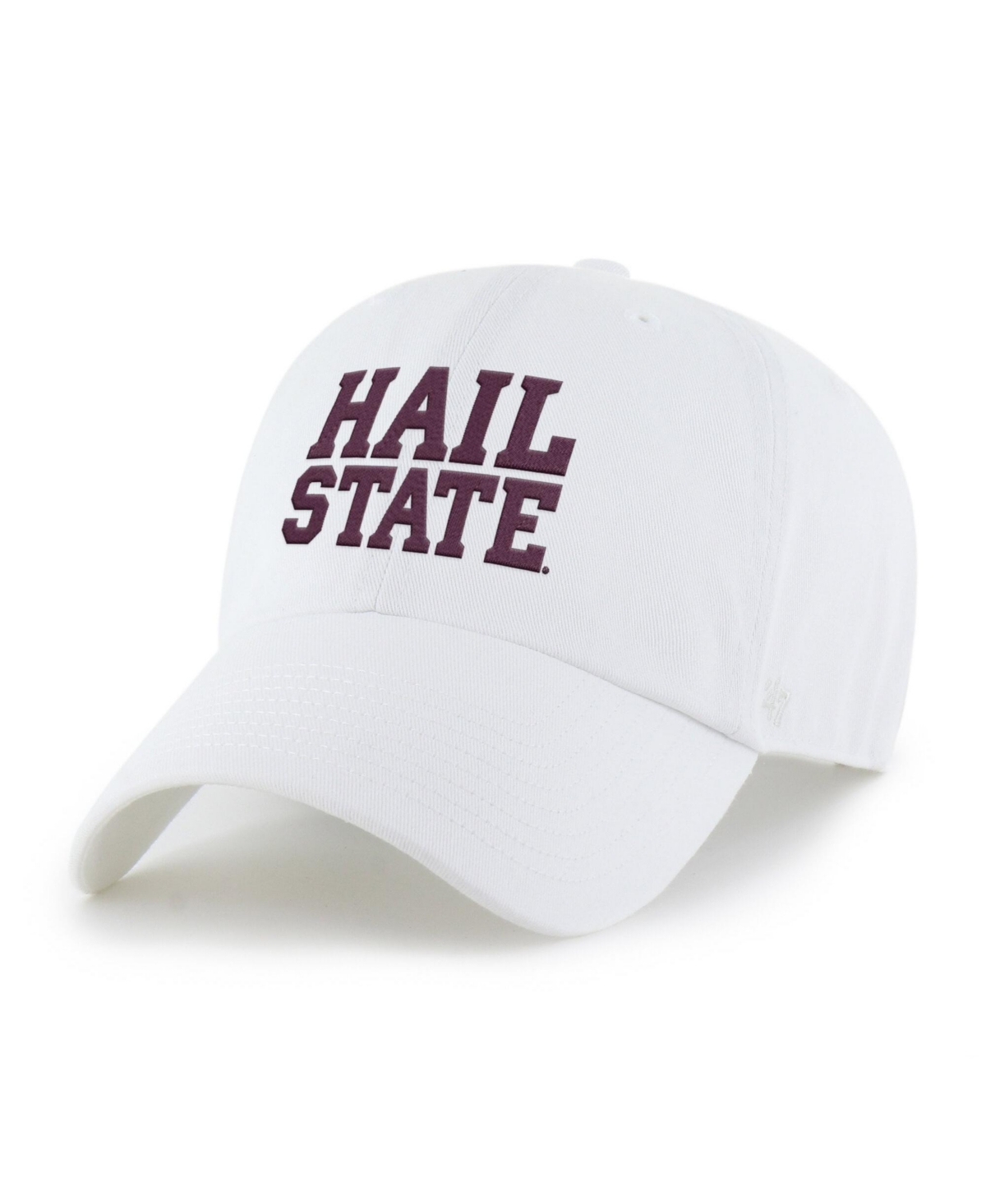 '47 Brand Men's and Women's Mississippi State Bulldogs White Clean Up Adjustable Hat - White