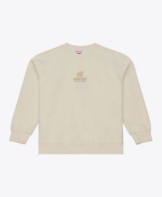 Men's Cream New Orleans Saints Core Essentials Micro Logo Fleece Sweatshirt