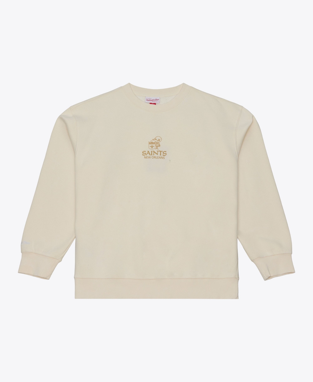Mitchell & Ness Men's Cream New Orleans Saints Core Essentials Micro Logo Fleece Sweatshirt - Cream