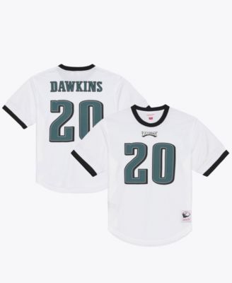 Men's Brian Dawkins White Philadelphia Eagles Retired Player Name & Number Mesh Top