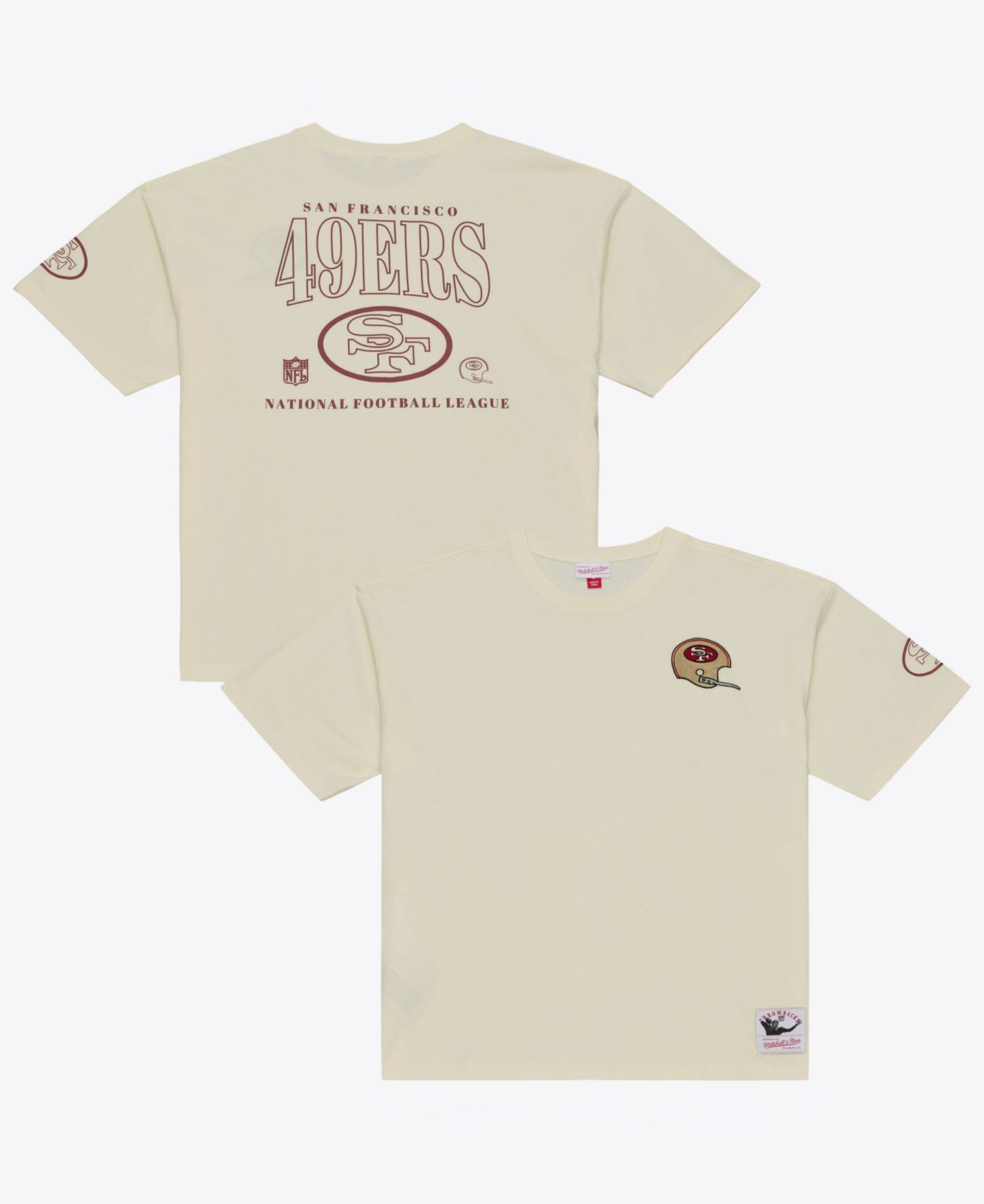 Мужская футболка Mitchell & Ness Cream San Francisco 49ers Oversized Heritage Hues — фото 1