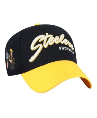 Men's Black Pittsburgh Steelers Throwback MVP Adjustable Hat