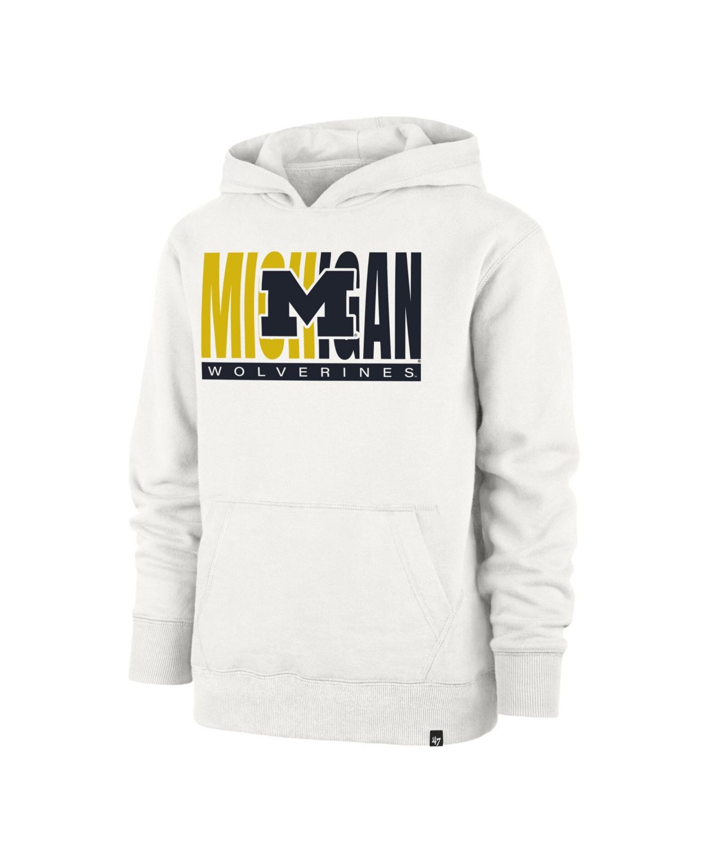 Детское худи '47 Brand Cream Michigan Wolverines Block Text Pullover — фото 2