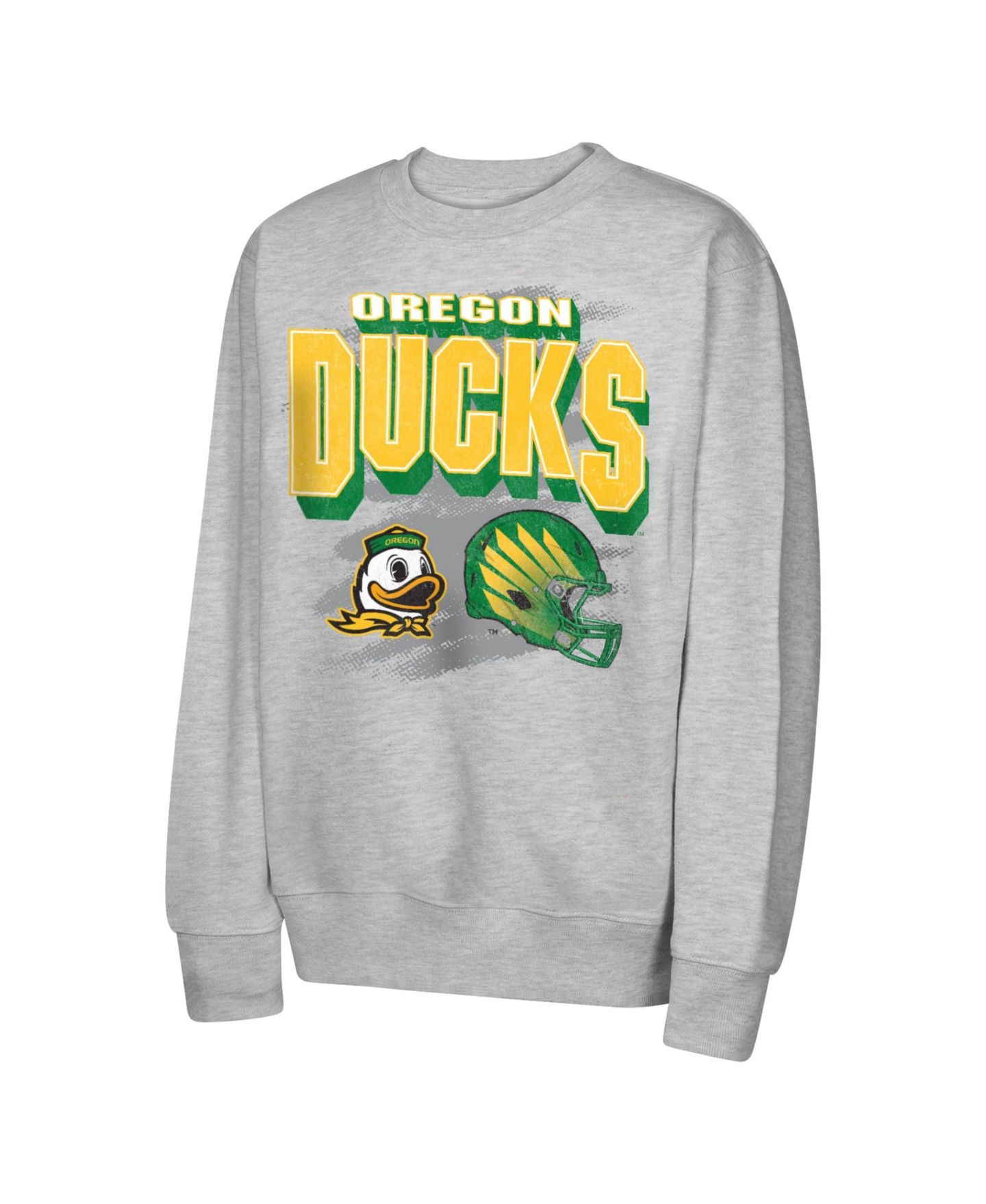 Детская толстовка Outerstuff Heather Gray Oregon Ducks Wild Card Fleece — фото 2