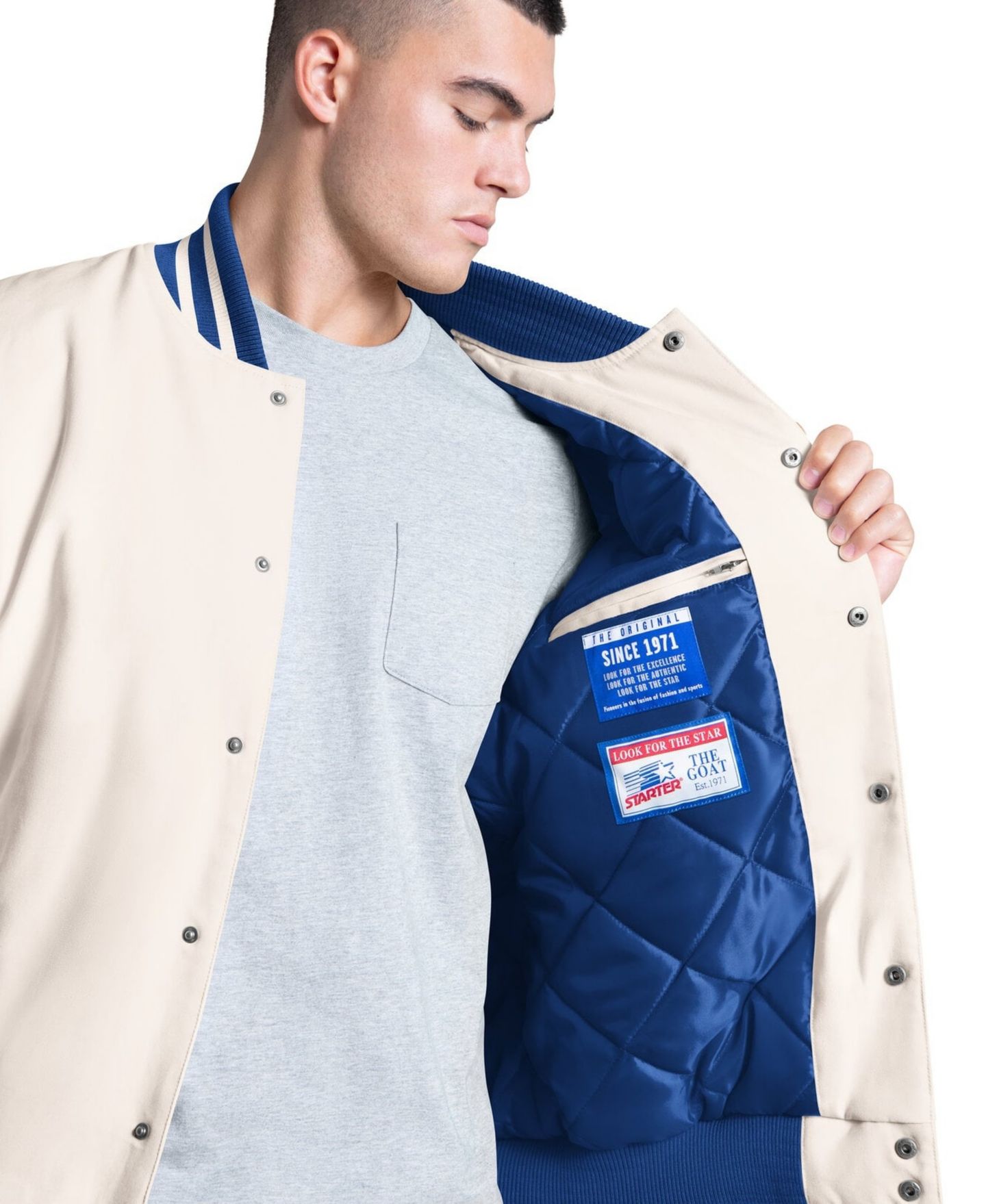 Мужская куртка Starter White Kentucky Wildcats Spectator Varsity Full Snap — фото 3