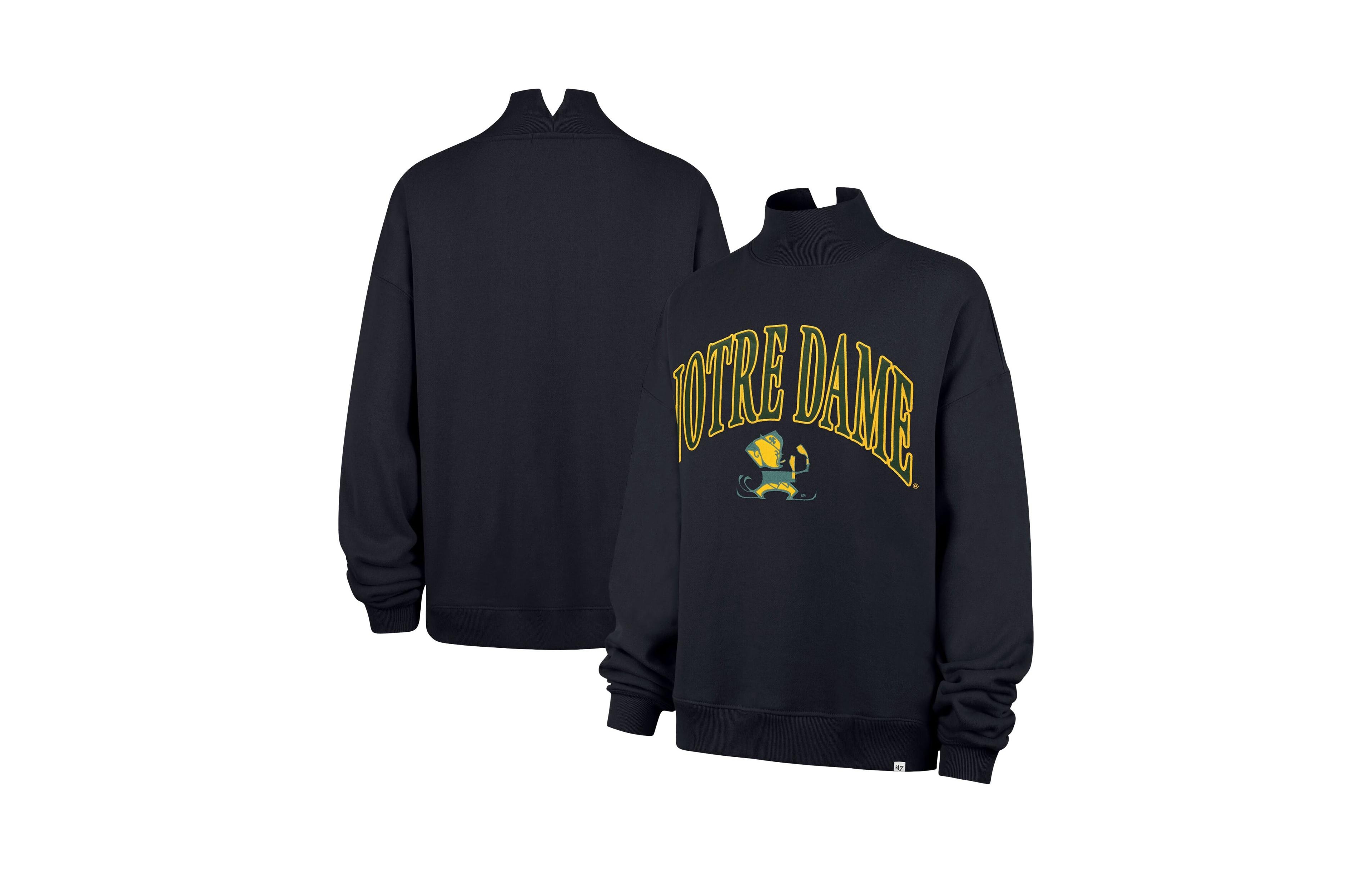 '47 Brand Women's Navy Notre Dame Fighting Irish Mock Neck Sweatshirt