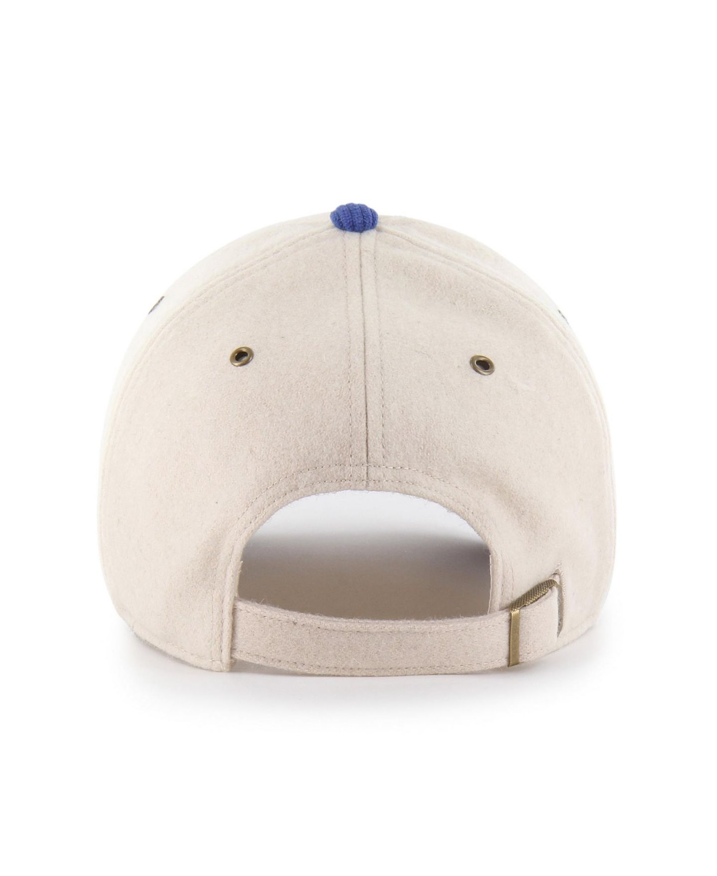 Женская кепка '47 Brand Cream/Royal Kansas Jayhawks Rope Script Clean Up Adjustable Hat — фото 3