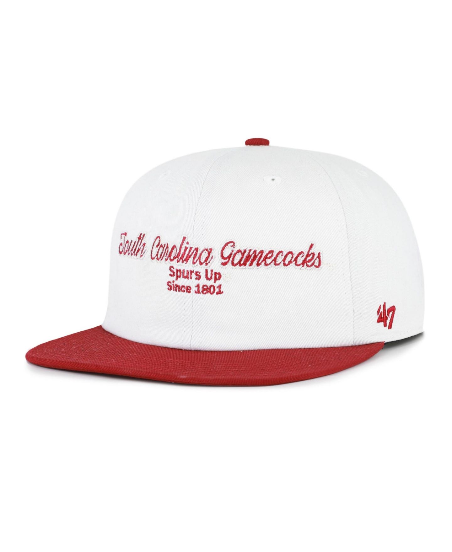 Мужская кепка '47 Brand White/Garnet South Carolina Gamecocks Script Stack Relaxed Captain Adjustable Hat — фото 2