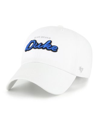 Women's White Duke Blue Devils Trendy Script Clean Up Adjustable Hat
