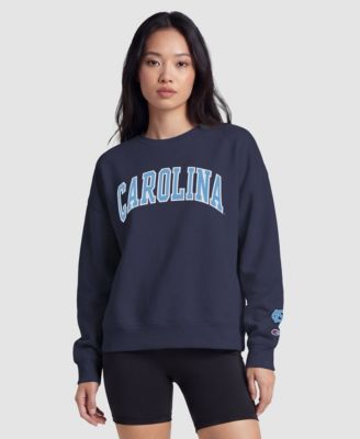 Women's Navy North Carolina Tar Heels Fleece Crew Sweatshirt
