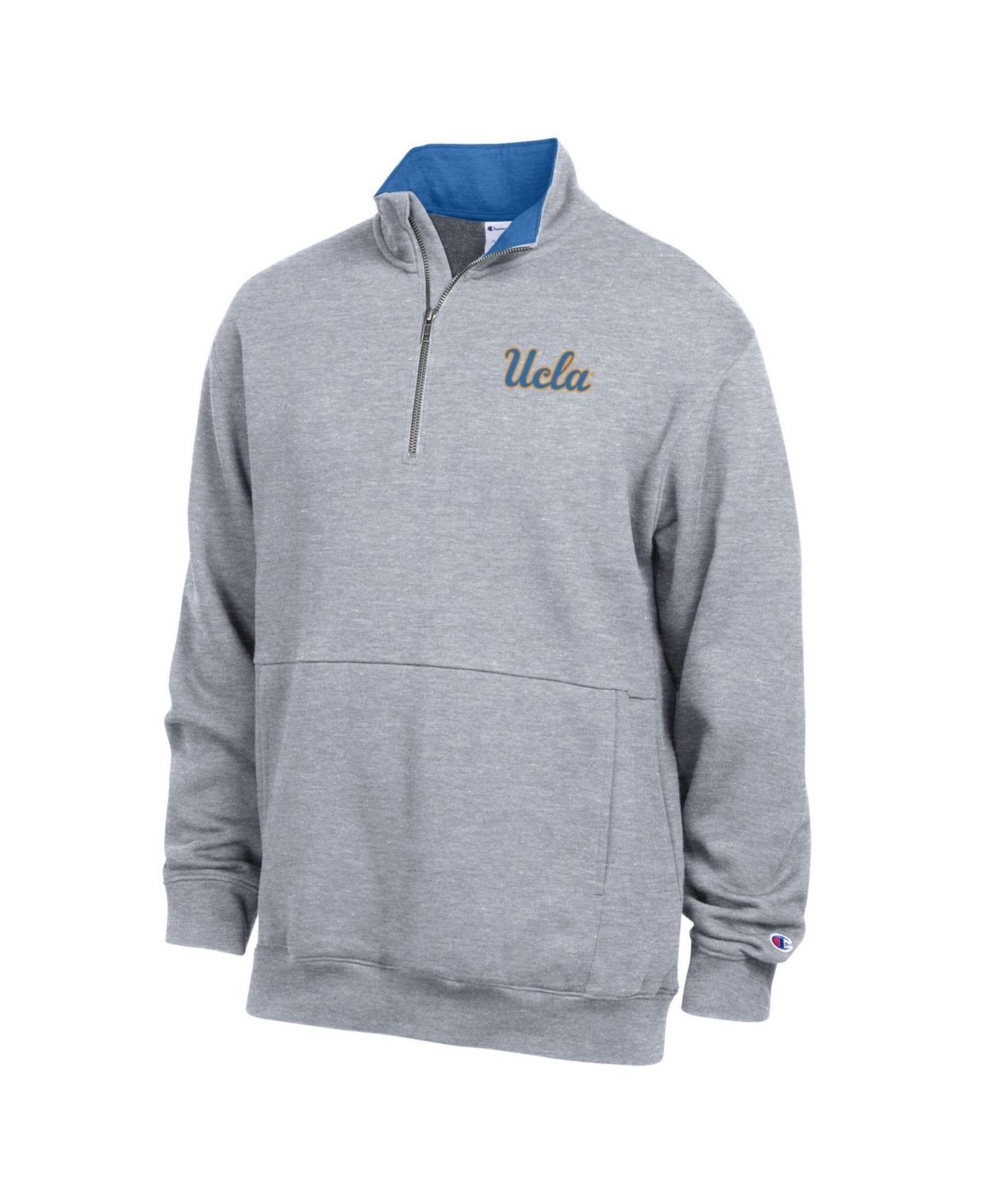 Champion Men's Heather Gray Ucla Bruins Fleece Quarter-Zip Pullover - Heather Gray