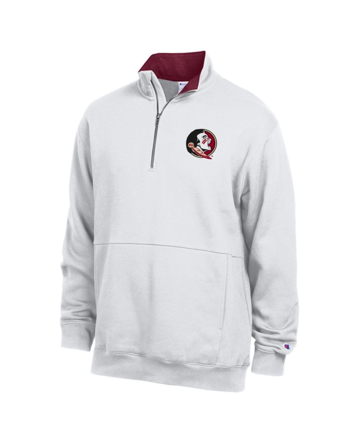 Мужской свитер Champion White Florida State Seminoles Fleece Quarter-Zip Pullover — фото 1