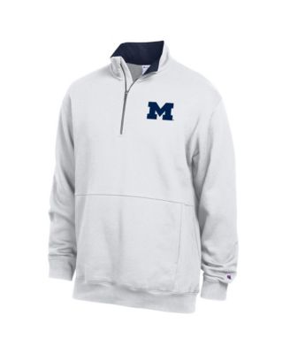Men's White Michigan Wolverines Fleece Quarter-Zip Pullover
