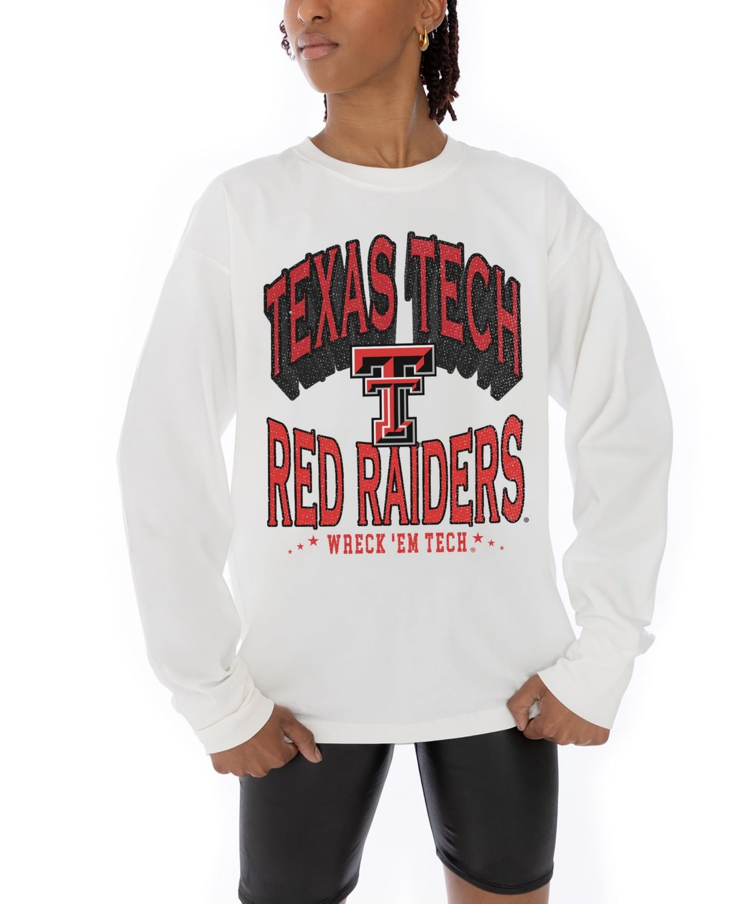 Женская футболка Gameday Couture White Texas Tech Red Raiders Midweight Oversized Long-Sleeve — фото 3