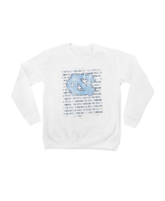 Big Boys' and Girls' White North Carolina Tar Heels Bold Type Pullover Sweatshirt
