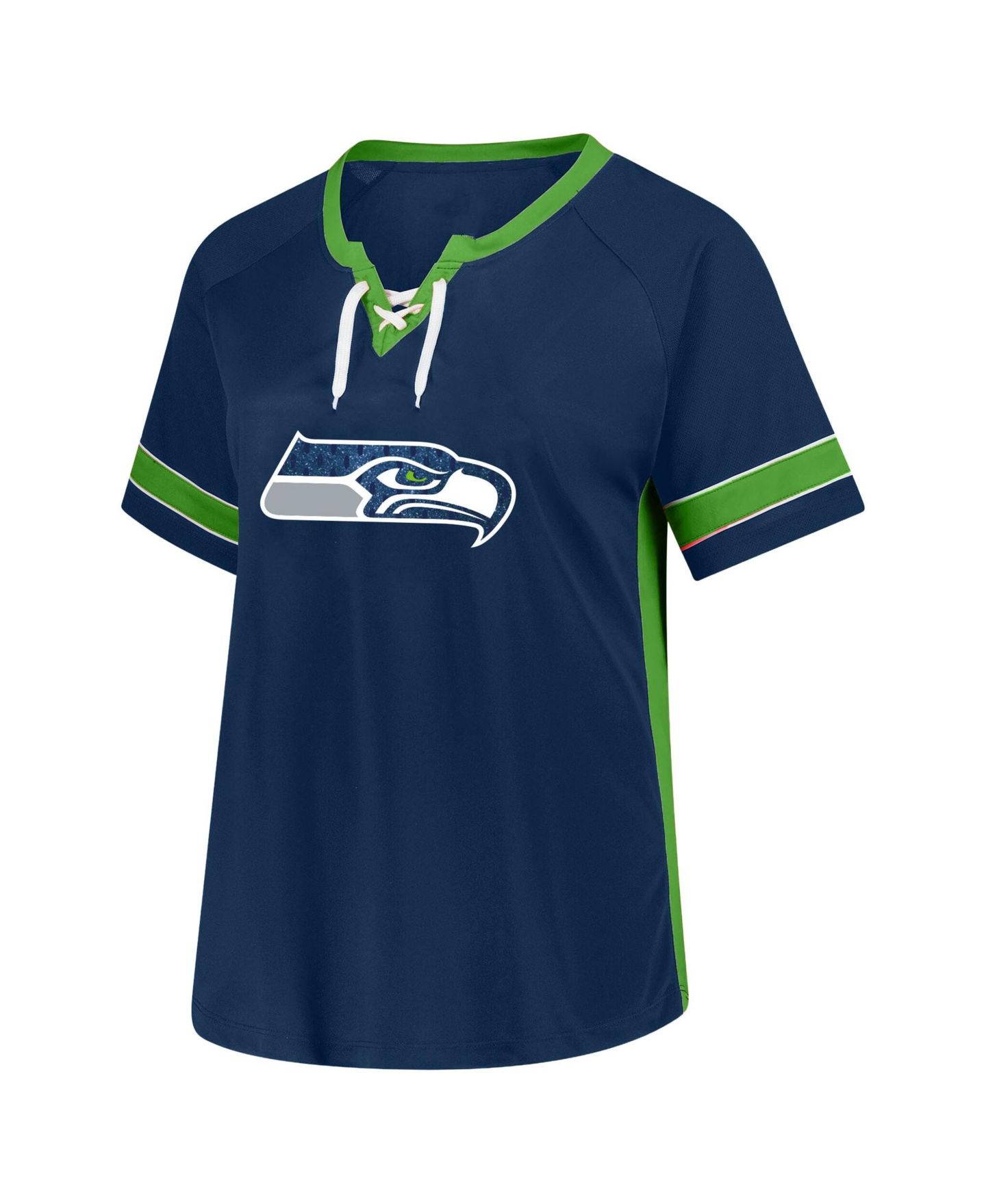 Женская футболка Fanatics Jaxon Smith-Njigba College Navy Seattle Seahawks Plus Size Lace Bling Name & Number — фото 2