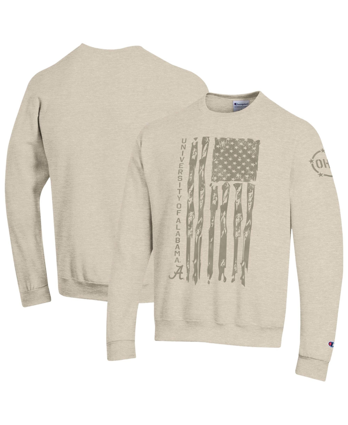 Champion Men's Oatmeal Alabama Crimson Tide Oht Appreciation Flag Fleece Sweatshirt - Oatmeal