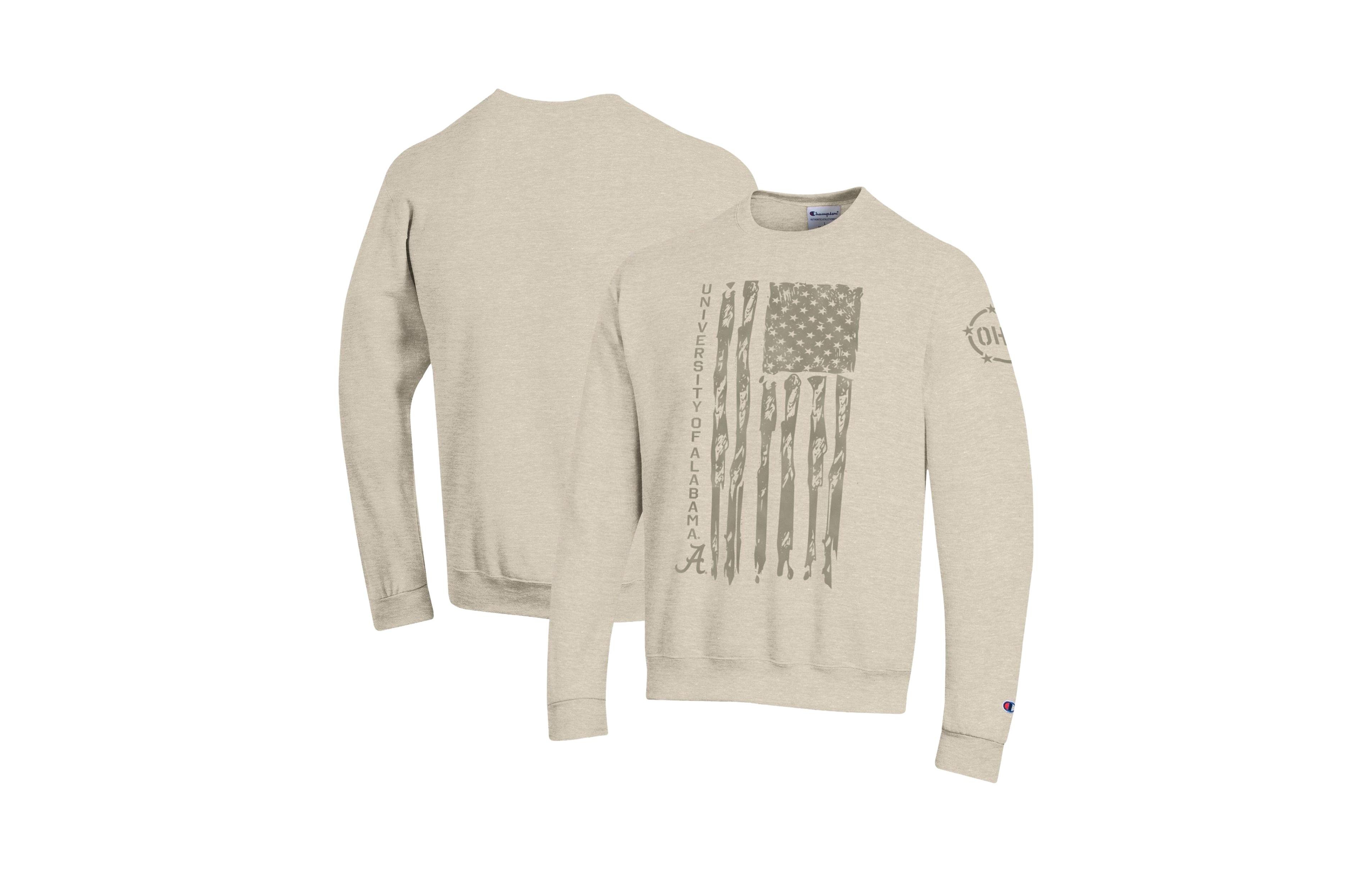 Champion Men's Oatmeal Alabama Crimson Tide Oht Appreciation Flag Fleece Sweatshirt