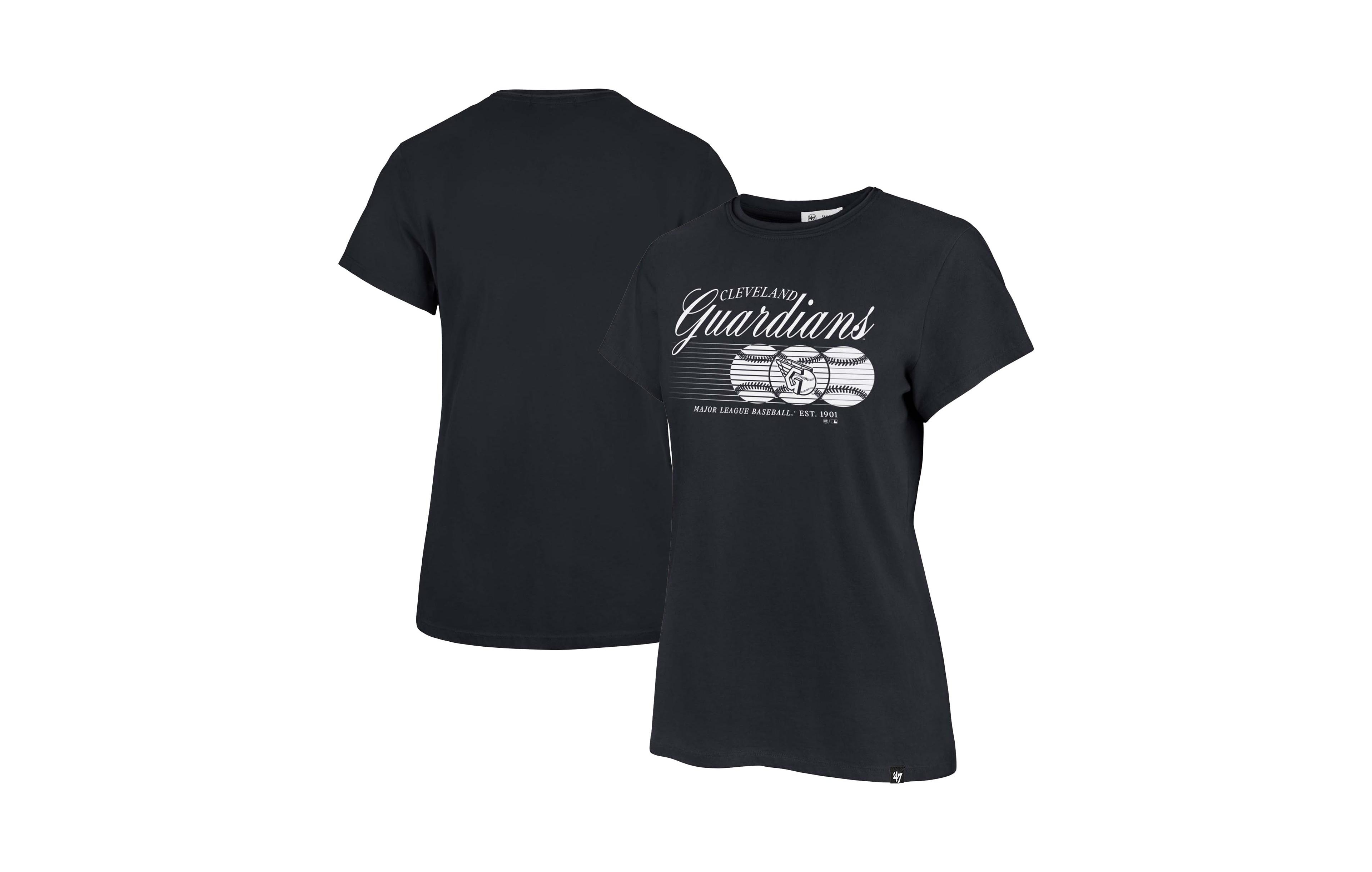 '47 Brand Women's Navy Cleveland Guardians Speed Throw Frankie T-Shirt