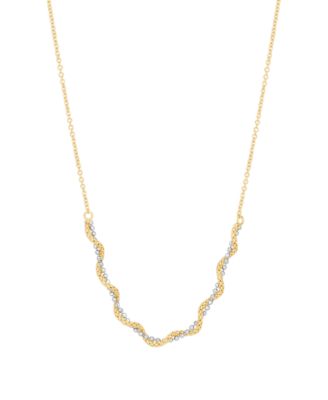 Two-Tone Weave Necklace in 18k Gold