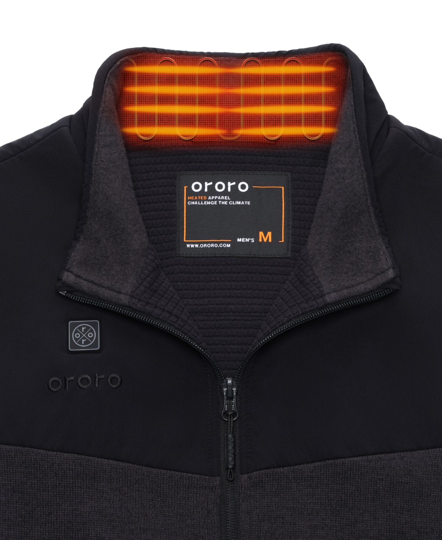 Мужской жилет ororo Big & Tall 4-Zone Heated Fleece Vest, цвет: Чёрный — фото 6