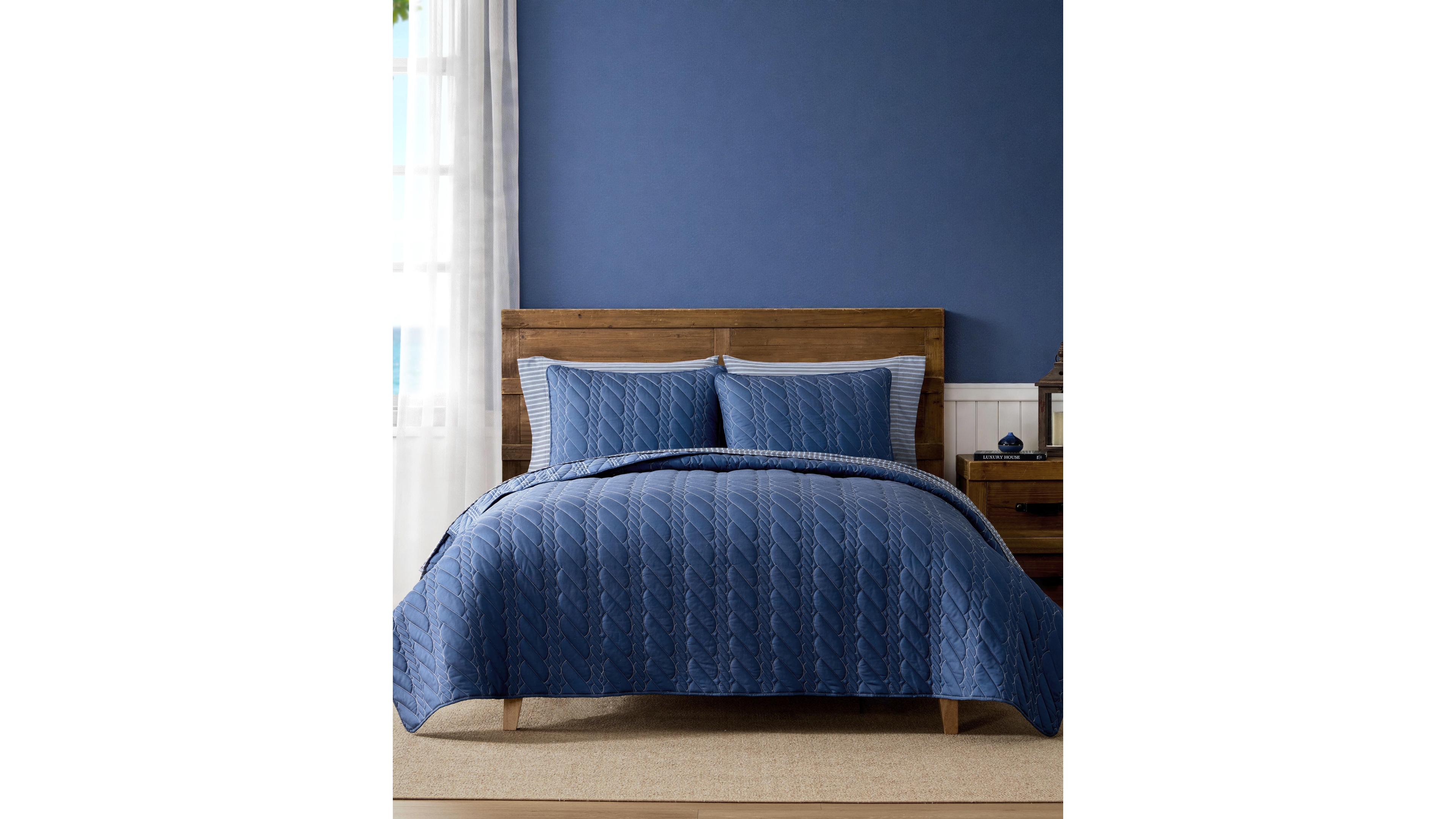 Nautica Rope Stitch Microfiber 2-Piece Quilt Set, Twin