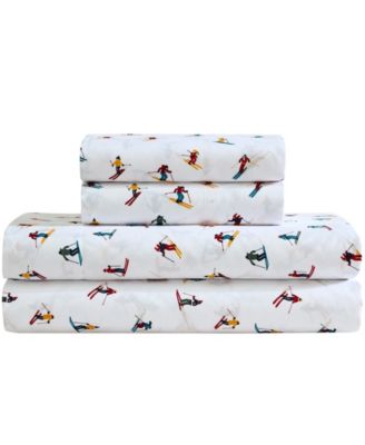 Apres Skier Printed Microfiber 3-Piece Sheet Set, Twin