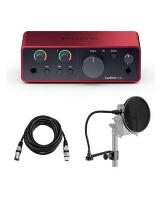 Scarlett Solo 4th Gen USB Interface with SW, Pop Filter and 6' XLR